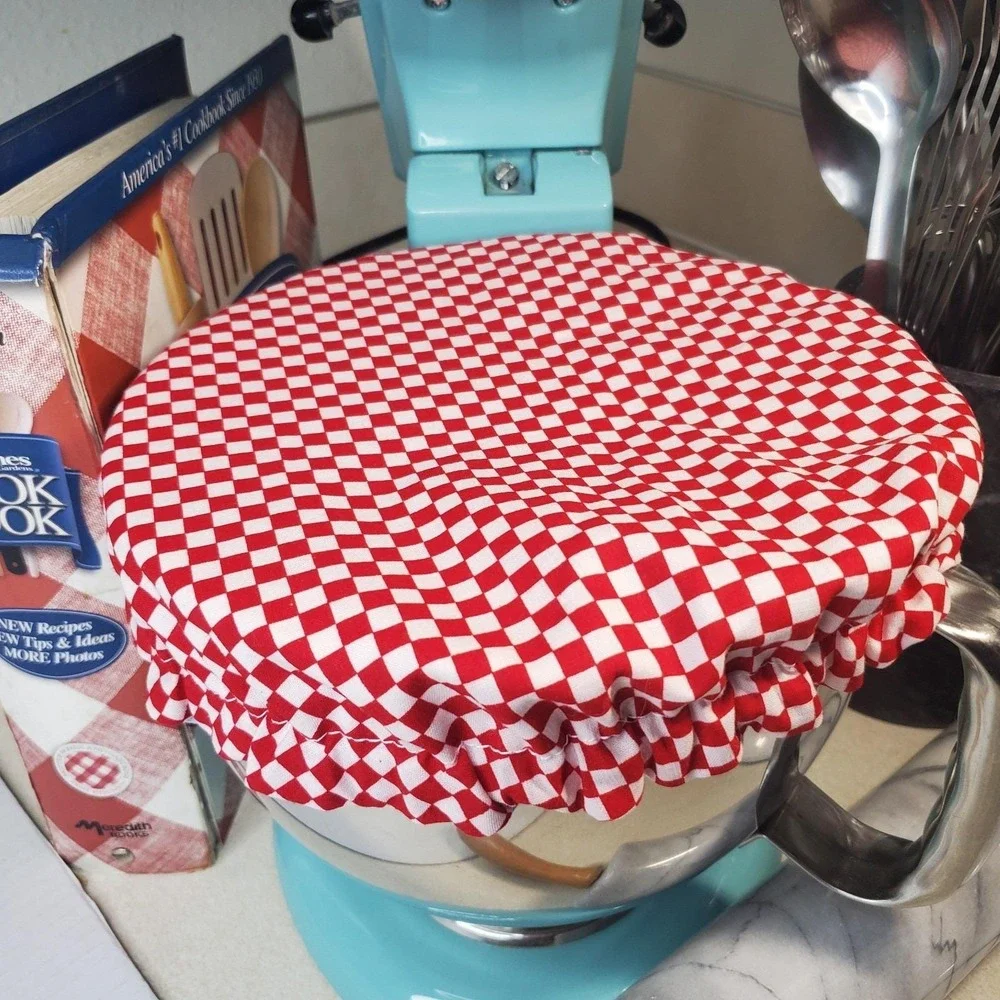Christmas Cookie Baking Red Checkered KitchenAid Mixing Bowl Decorative Cover